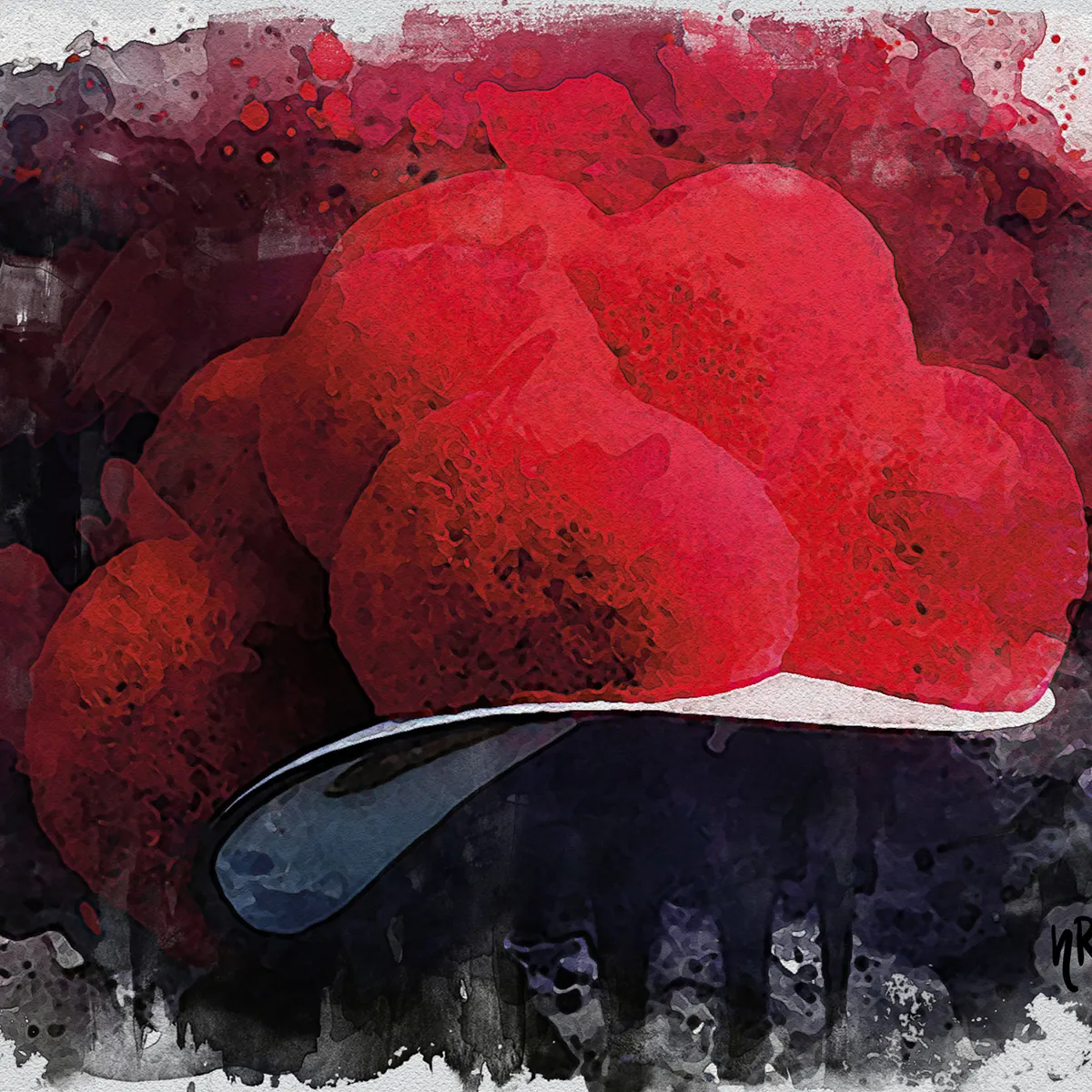 Modernes Bollenhut Gemälde – Schwarzwald Kunstdruck 20×20 cm, NIR Design