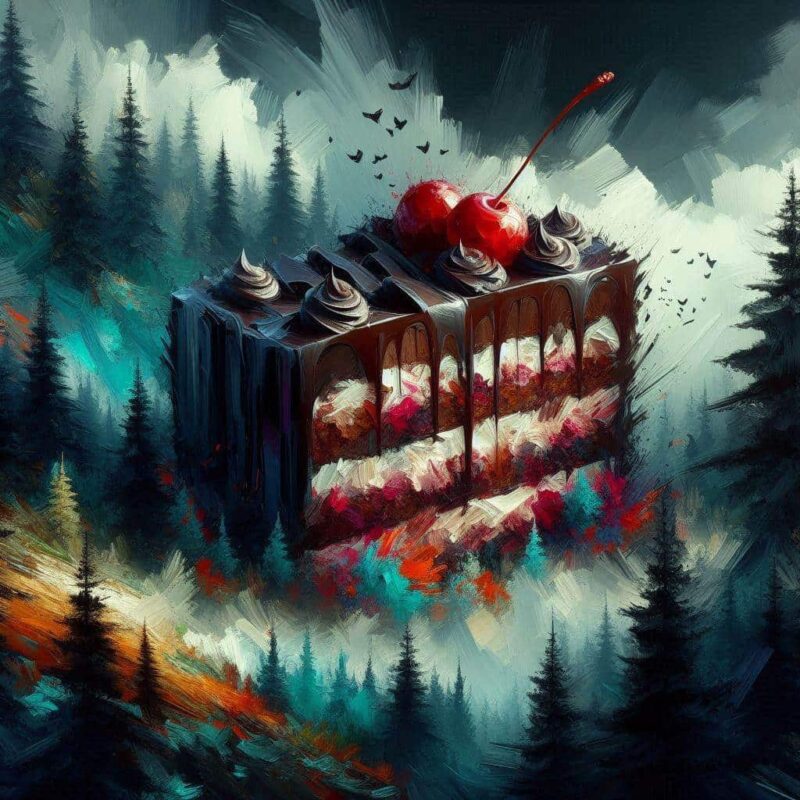 Moderne Schwarzwaldkunst: Schwarzwaldmädel, Bollenhut und Kuckucksuhr neu interpretiert