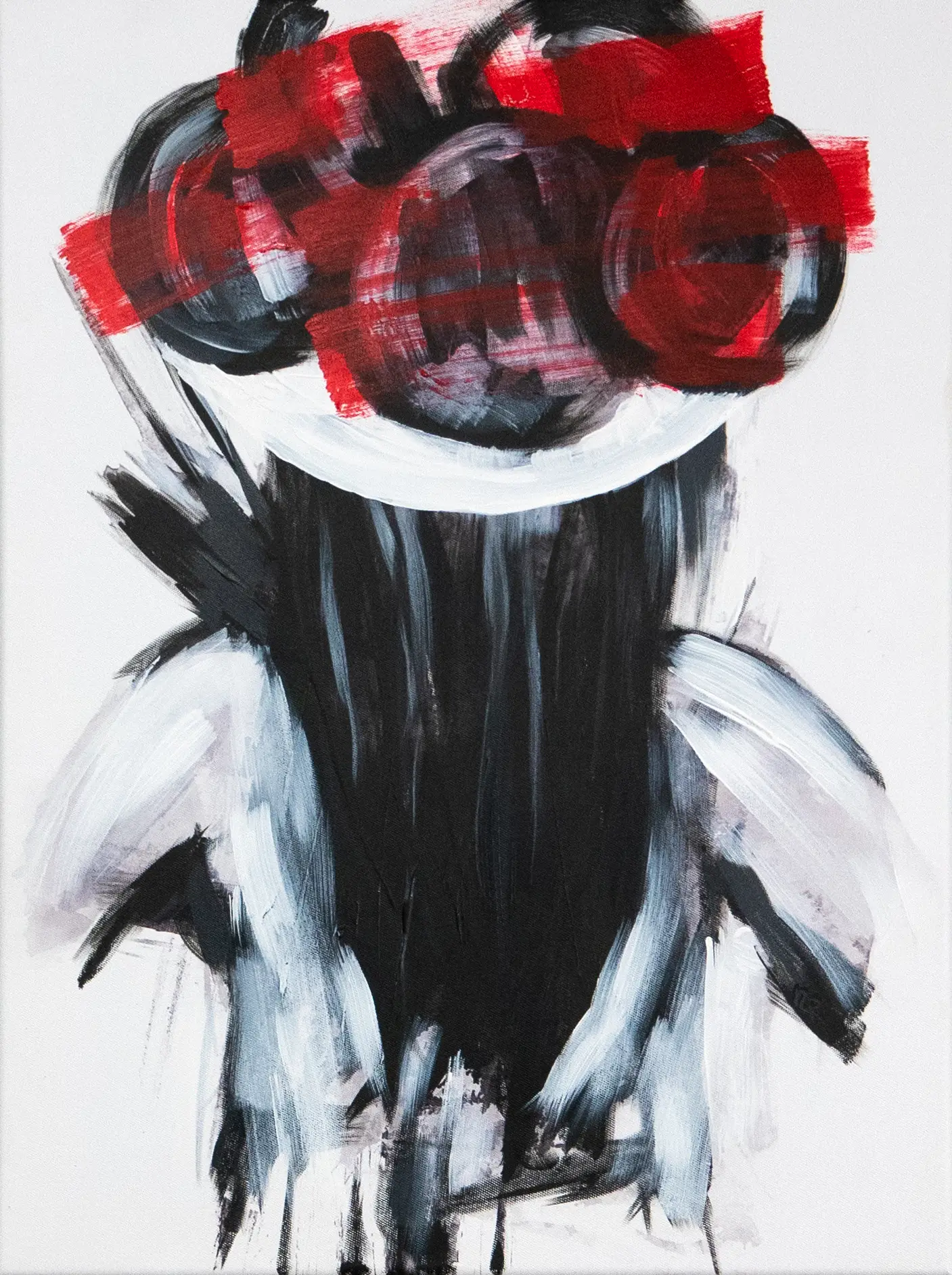 Schwarzwaldmädel Lotte – Bollenhut-Porträt, Acrylgemälde Unikat, moderne Schwarzwald-Kunst