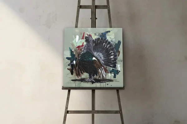 Auerhahn im Schwarzwald: Porträt einer bedrohten Art in Acryl