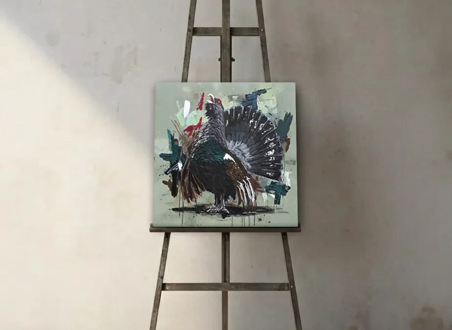 Auerhahn im Schwarzwald: Porträt einer bedrohten Art in Acryl